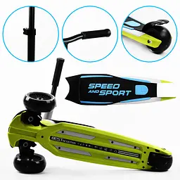 Самокат Maxi Best Scooter 64х18х36 см Чорно-зелений 000231632 - мініатюра 5