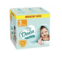 Підгузки Dada Extra Soft 3 для немовлят 4–9 кг 162 шт (3ES3)