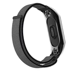 Нейлоновий ремінець Primo для фітнес-браслета Xiaomi Mi Band 3 Black Grey - мініатюра 4