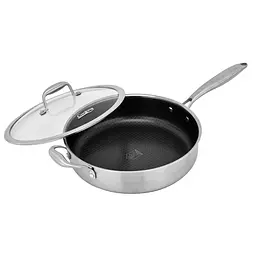 Сковорода Heinner Titanium3 з нержавіючої сталі з кришкою 28 см (HR-MRK-28C) - мініатюра 3