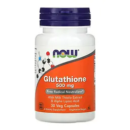 NOW Глутатіон, Glutathione 500 мг - 30 капсул