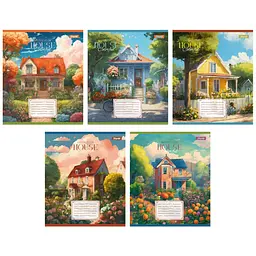 Зошит 1 Вересня А5 48 аркушів, у клітинку, 1В House colorful для записів (767097)