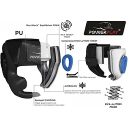 Боксерський тренувальний шолом Power Play 3043, Black тренувальний - S - мініатюра 7