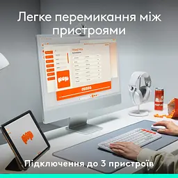 Клавiатура бездротова Logitech Pop Icon Keys Off White (920-013072) - мініатюра 9