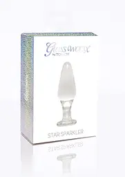 Анальна пробка Glass Worxx Star Sparkler 12 см (прозора) - мініатюра 8
