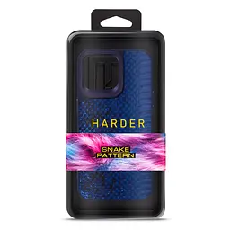 Кожаный чехол для Apple iPhone 14 Pro Max, Harder Snake Pattern, синий, термополиуретан ТПУ + экокожа с текстурой змеиной кожи, панель, защита корпуса, противоударный, микрофибра, рамка вокруг камеры, защита всего корпуса, (ARM76814) - мініатюра 3