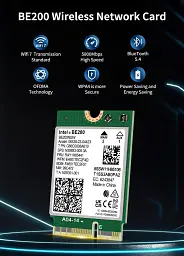 Мережева карта Intel Wi-Fi 7 BE200 NGW модуль тридіапазонний адаптер Bluetooth для ПД / Ноутбука (19124) - мініатюра 6