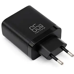 Зарядний пристрій Vinga 2xUSB-C + USB-A Display 65W (VCR65ACCDB) - мініатюра 6