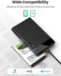 Зовнішній корпус UGREEN US211 для жорсткого диска 2.5" USB 3.1 to SATA III HDD SDD (50743) - мініатюра 2