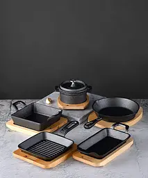 Чавунна мініформа з сервер. дошкою MasterPro Cook & share, 17х10 см, прямокутна (BGMP-3807-4) - мініатюра 4