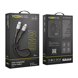 Кабель для заряджання та обміну даними Yoki YK-SO15 SOLID Series 30W 3A/10V 0.25 м Чорний - мініатюра 2
