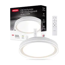 Світильник світлодіодний настінно-стельовий Maxus Functional Ceiling light 50W 3CCT Remote Line з пультом дистанційного керування