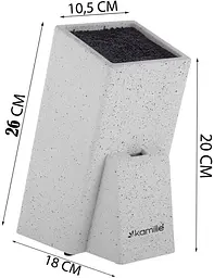 Підставка-колода для ножів Brash Stand з наповнювачем Kamille 10.5x10.5х26 см kuh0007469 - мініатюра 3