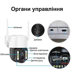 Автономна вулична 4G камера відеоспостереження поворотна PTZ із сонячною панеллю Nectronix VC3-G, V380 pro (101132) - мініатюра 7
