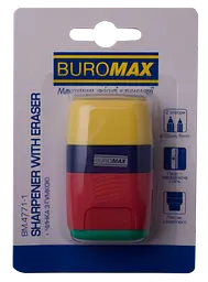 Точилка з контейнером Buromax Rubber Touch, з ластиком (BM.4771-1) - мініатюра 2