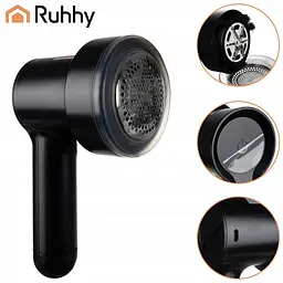 Машинка для видалення ковтунців Ruhhy 25559, акумуляторна, LCD-дисплей, 3 швидкості, USB Type-C, 5 Вт - мініатюра 6