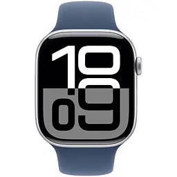 Смарт-годинник Apple Watch Series 10 GPS, 42mm, Silver, Denim Sport Band, M/L (Grade B) Seller Refurbished - мініатюра 2