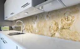 Кухонний фартух Вінтажні квіти вініловий для кухні 65х250 см Абстракція Бежевий Happy Pocket Z184884 - мініатюра 5