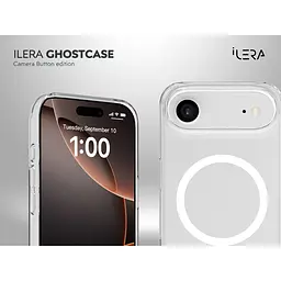 Чохол iLera GhostCase Camera Button with MagSafe для Apple iPhone Air Transparent (ILGCAClCaBk17Air) [150398] - мініатюра 8