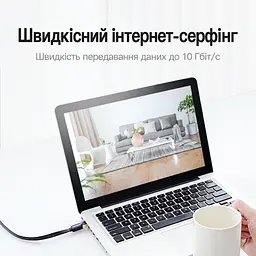 Плоский мережевий патч-корд Cat.7 Vention 5 м профіль 2,5 × 8,2 мм Ethernet-кабель штекери RJ45 8P8C з обох кінців до 10 Гбіт/с за умови підтримки цієї швидкості обома мережевими портами екранований алюмінієвою фольгою чорний із фіолетовими та золотистими акцентами (ICABJ) - мініатюра 9
