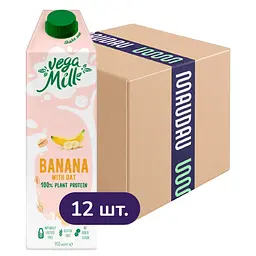Упаковка овсяного напитка Vega Milk с бананом 11.4 л (950 мл х 12 шт.)