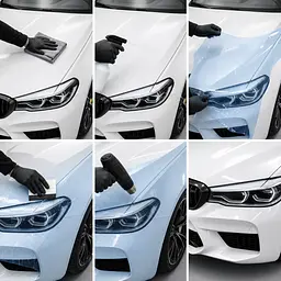 Антигравійна захисна бронеплівка за лекалами для BMW M5 F90 2017-2023 - передня частина авто (капот бампер фари крила) - мініатюра 3