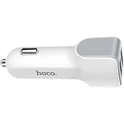 Автомобільний зарядний пристрій від прикурювача Hoco Z23 2xUSB 2.4A White - мініатюра 2