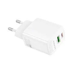 Зарядний пристрій BOROFONE BN27 Fuente 1xUSB-C PD 20 Вт + 1xUSB QC 3.0 білий (6941991120268) - мініатюра 7