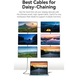Дата кабель USB-C to USB-C 1.0m Thunderbolt 4 240W (50V/5A) 8K60Hz Gray Aluminum Alloy Vention (TAVHF) - мініатюра 10