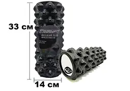 Масажний ролик Grid Roller Extreme 33 см Чорний EasyFit fit0024958