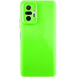 Чохол TPU GETMAN Liquid Silk Full Camera для Xiaomi Redmi Note 10 Pro / 10 Pro Max Салатовий / Neon Green