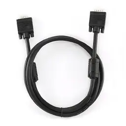 Кабель Cablexpert VGA - VGA (M/M), HD15, з 2-ма фер. кільцями, чорний, 5 м (CC-PPVGA-5M-B) пакет - мініатюра 3