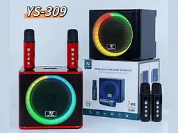 Музичне портативне Вluetooth колонка YS309 10W світлодіодне підсвічування 2 мікрофони 2400 мАч Чорна - мініатюра 4
