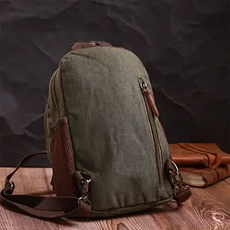 Практичний рюкзак з поліестру з великою кількістю кишень Vintage 22145 оливковий - мініатюра 10