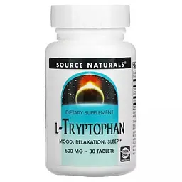 Амінокислота L-Tryptophan 500 mg, 30 таблеток Source Naturals fit0019122 - мініатюра 1