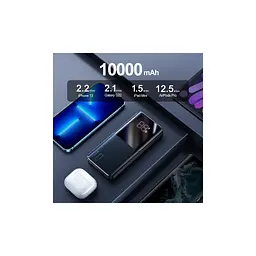 Батарея універсальна JOYROOM 10000mAh 22,5W PD, QC/3.0, 2*USB-A, USB-C In/Out, MicroUSB in, Black (JR-QP191) - мініатюра 4