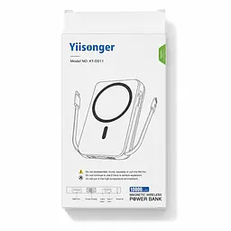 Магнітний бездротовий повербанк Yiisonger KT-D011 10000 мА·год 15 Вт - мініатюра 9