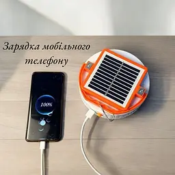 Кемпінговий ліхтар LED акумуляторна (5х18650) лампа світлодіодна підвісна світильник із сонячною панеллю час світіння до 6 годин UKC UFO 2022-150 - мініатюра 9