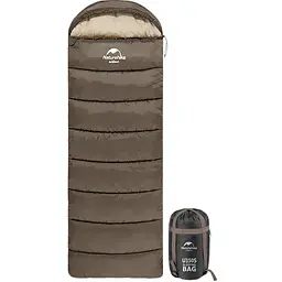 Спальник з капюшоном Naturehike U350 NH20MSD07, 1°C правий коричневий