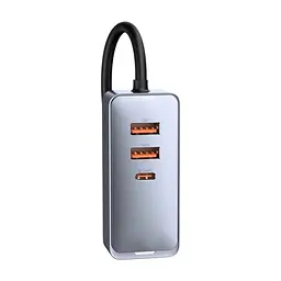 Зарядний пристрій Baseus 2xUSB-C + 2xUSB 120W + extension cord gray (CCBT-A0G) - мініатюра 5