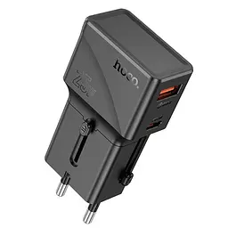 Адаптер мережевий Hoco universal travel charger AC24 Mini 1USB/1Type-C, 20W/3A, PD/QC