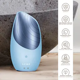Термо щітка для обличчя Geske Sonic Thermo Facial Brush 6 в 1 електронна звукова аквамарин - мініатюра 5