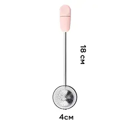 Заварник для чаю Semi Tea infuser 18 см, Pink круглий із нержавіючої сталі - мініатюра 3
