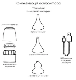 Аспіратор для носа дитячий електронний назальний вакуумний електричний відсмоктувач для немовлят MegaZayka білий - мініатюра 3