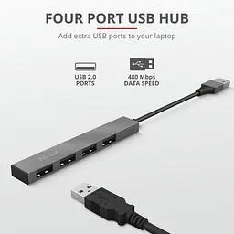 USB-Хаб Trust USB-хаб Halyx Aluminium 4-Port Mini USB Hub (23786_TRUST) - мініатюра 9