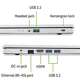 Ноутбук Acer Aspire 3 A317-54 17.3' FHD IPS, Intel i7-1255U, 16GB, F1TB, UMA, Lin, сріблястий (NX.K9YEU.00T) - мініатюра 10