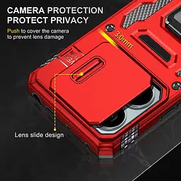 Ударостійкий чохол Camshield Army Ring для Xiaomi Poco X6 Pro Червоний / Red - мініатюра 4