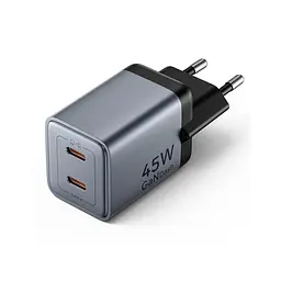 Зарядний пристрій Vention 2xUSB-C PD 45 Вт GaN сірий (FCDH0-EU) - мініатюра 1