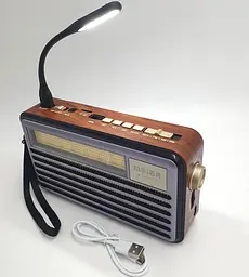 Акумуляторний радіоприймач з сонячною панеллю Bluetooth портативна колонка MP3 USB радіо MEIER M-521BT-S