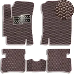 Килимки в салон EVA для Hyundai Accent III (Verna) 2006-2010 з підп'ятником Коричневі 5 шт